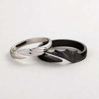 Angel Devil Couple Ring Simple Plain Circle Pair of Rings