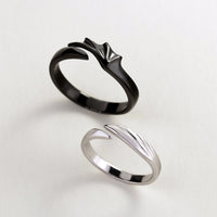 Angel Devil Couple Ring Simple Plain Circle Pair of Rings