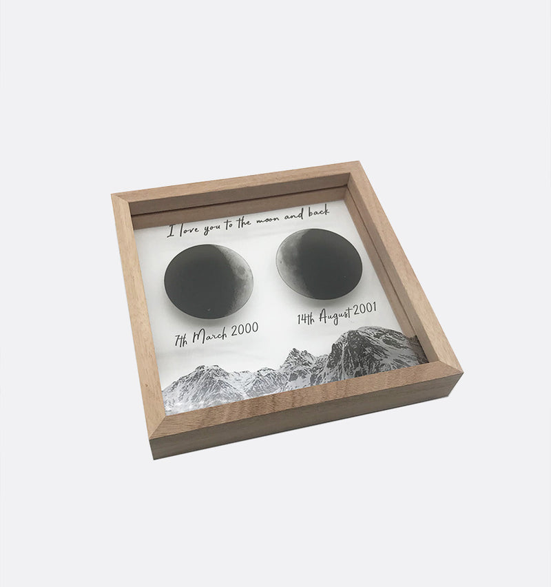 Personalized LED Light Frame with Custom Birth Moon Phases