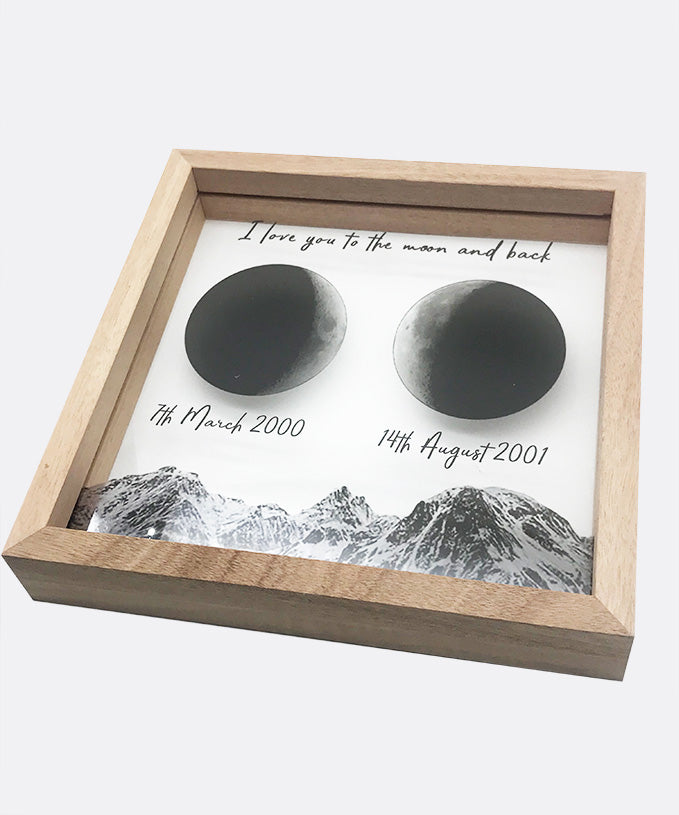 Personalized LED Light Frame with Custom Birth Moon Phases