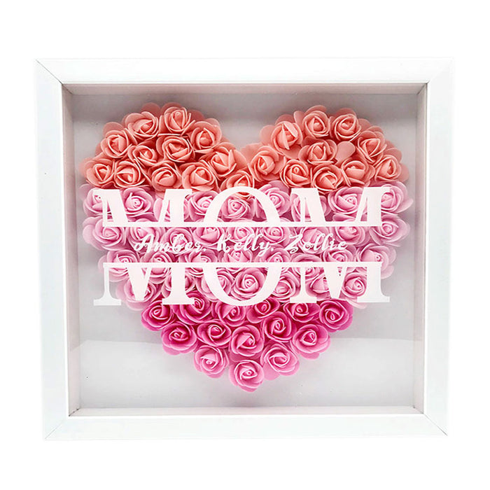 Heartfelt Monogram Flower Shadow Box Gift for Mom