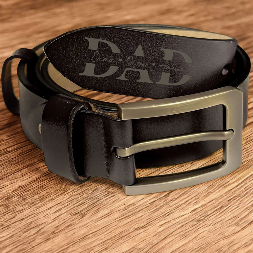 Dad, We Love You - Personalized Engraved Leather Belt