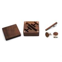 Handmade solid wood box shirt accessories with engraving