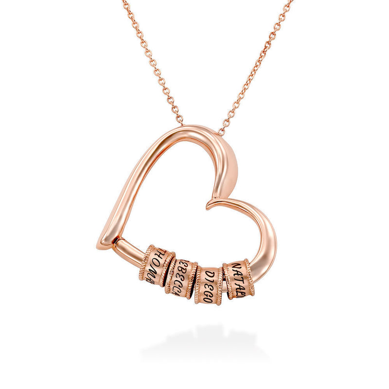 Heart-shaped necklace with love engraved English name