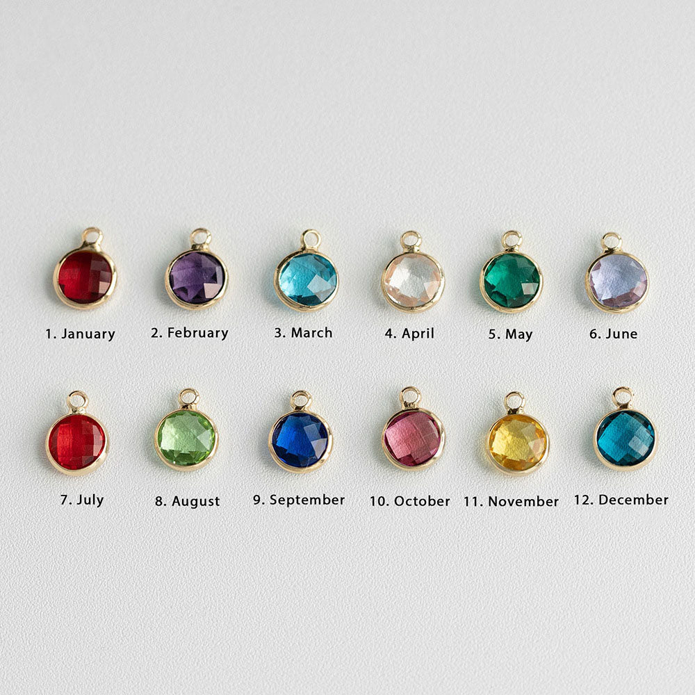 Birthstone circle engraved DIY necklace