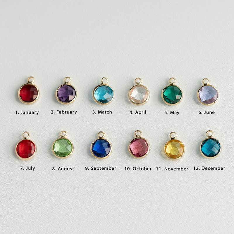 Birthstone circle engraved DIY necklace