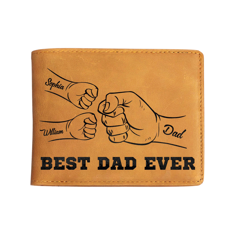 Personalized Multiple card slots leather wallet for Father's Day