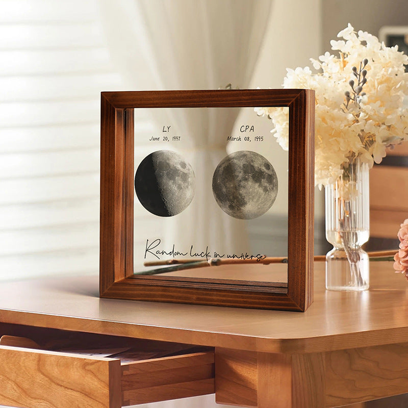 Personalized LED Light Frame with Custom Birth Moon Phases