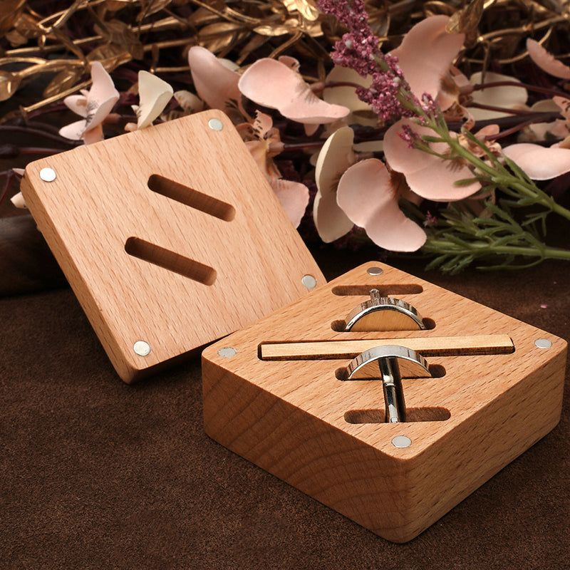 Handmade solid wood box shirt accessories with engraving