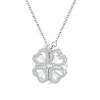 Love folding four-leaf clover pendant necklace