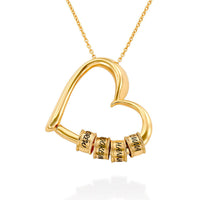 Heart-shaped necklace with love engraved English name