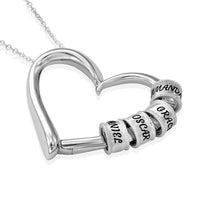 Heart-shaped necklace with love engraved English name