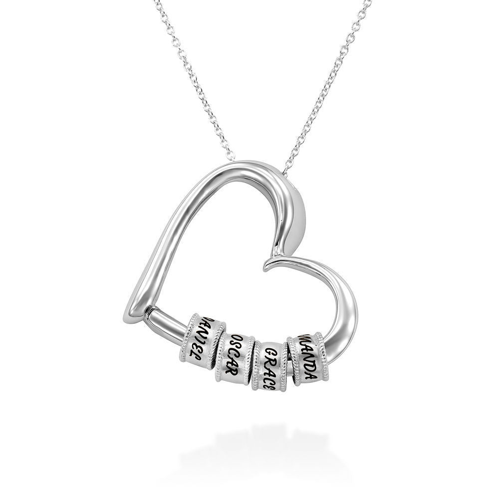 Heart-shaped necklace with love engraved English name