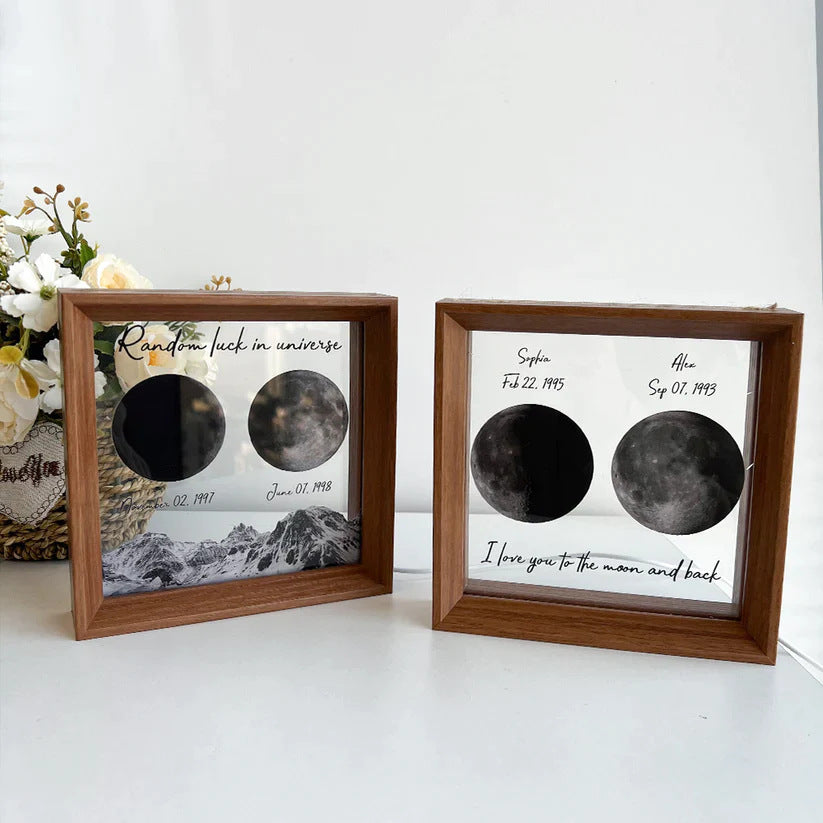 Personalized LED Light Frame with Custom Birth Moon Phases